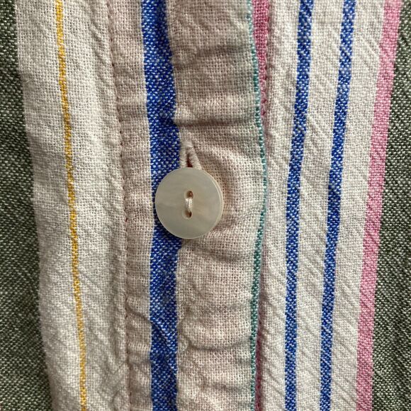 Old Navy Women’s Linen Sleeveless Striped Midi Shirt Dress‎ Size M Preppy Boho - Picture 7 of 12